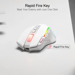 Redragon M612 PRO RGB 8000 DPI Wired/Wireless 9 Programmable Buttons 6 Backlit Modes Gaming Mouse, White