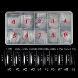500Pcs Acrylic Fake Nails Set Transparent Artificial Half Cover Full Cover French Easy Application Manicure False Nails Capsules