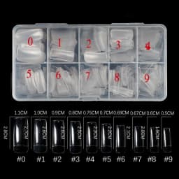 500Pcs Acrylic Fake Nails Set Transparent Artificial Half Cover Full Cover French Easy Application Manicure False Nails Capsules
