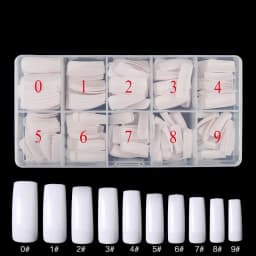 500Pcs Acrylic Fake Nails Set Transparent Artificial Half Cover Full Cover French Easy Application Manicure False Nails Capsules