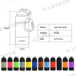 LETOYO UV USB Flashlights Led Mini Light Portable Rechargeable Waterproof Flashlight for squid jig metal jig Sea fishing tools