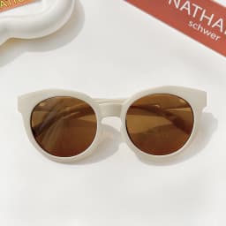 New Children Cute Checker Panel Color Round UV400 Sunglasses Baby Girls Outdoor Sun Protection Sunglasses Kid Sun Glasses