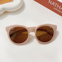 New Children Cute Checker Panel Color Round UV400 Sunglasses Baby Girls Outdoor Sun Protection Sunglasses Kid Sun Glasses