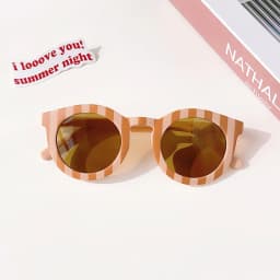 New Children Cute Checker Panel Color Round UV400 Sunglasses Baby Girls Outdoor Sun Protection Sunglasses Kid Sun Glasses