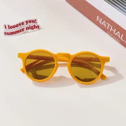 New Children Cute Checker Panel Color Round UV400 Sunglasses Baby Girls Outdoor Sun Protection Sunglasses Kid Sun Glasses