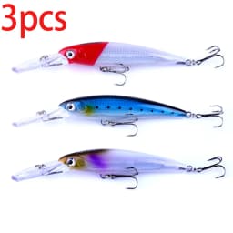 Hengjia 1pcs 17cm 30g Deep Diving Large Minnow Lure Artificial Wobbler Hard Bait Crankbait Sea Bass Pike Perch Fishing Tackle