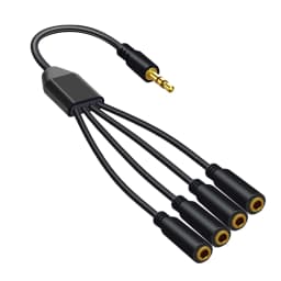 Nku 3.5mm 1/8 TRS Male To 2/3/4/5/6 Port 3.5 Female Jack Headphone Splitter Cable Stereo AUX Audio Adapter for PC TV MP3 Speaker