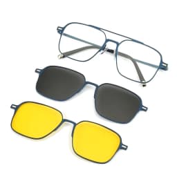 Metal 3 In 1 New Style Magnet Clip On Glasses Frame Trend Polarized Sunglasses For Men 2023 Optical Computer Glasses UV400 7009