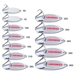 FLYSAND Hard Bait Silver Spoon Jigging Lure Metal Treble Hook Casting Blade Spinner Trolling Spoons Stainless Sheel Spinner Bait