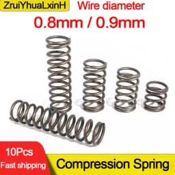 10Pcs/Lot 0.8mm 0.9mm Micro Small Compression Spring OD 5/6/7/8/9/10/11/12/13/14/15/16mm Length 5mm to 50mm