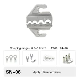 Crimping Tool Pliers Crimp Jaw Set, 4mm Slot Jaws, SN-48BS/58B/02C/2546B/2549/06/X6/06WF/03H, Used for Crimping Terminals