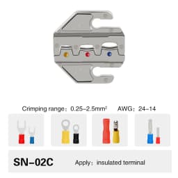 Crimping Tool Pliers Crimp Jaw Set, 4mm Slot Jaws, SN-48BS/58B/02C/2546B/2549/06/X6/06WF/03H, Used for Crimping Terminals