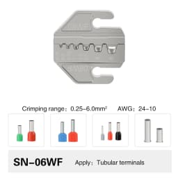 Crimping Tool Pliers Crimp Jaw Set, 4mm Slot Jaws, SN-48BS/58B/02C/2546B/2549/06/X6/06WF/03H, Used for Crimping Terminals