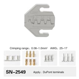 Crimping Tool Pliers Crimp Jaw Set, 4mm Slot Jaws, SN-48BS/58B/02C/2546B/2549/06/X6/06WF/03H, Used for Crimping Terminals