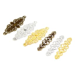 10/20/50 Mixed Bronze Tone Filigree Wraps Connectors Metal Crafts Gift Decoration Jewelry Making Findings DIY