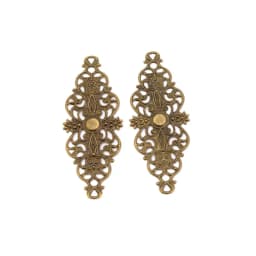 10/20/50 Mixed Bronze Tone Filigree Wraps Connectors Metal Crafts Gift Decoration Jewelry Making Findings DIY