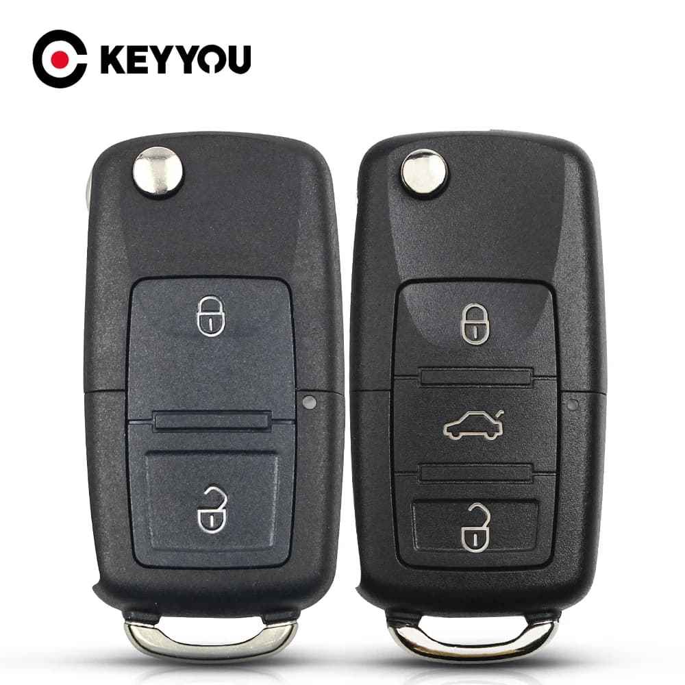 KEYYOU Remote Car Key Shell Flip Folding Car Key for VW for Volkswagen Golf 4 5 Passat B5 B6 Polo Touran For Seat Skoda Car Key