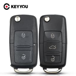 KEYYOU Remote Car Key Shell Flip Folding Car Key for VW for Volkswagen Golf 4 5 Passat B5 B6 Polo Touran For Seat Skoda Car Key