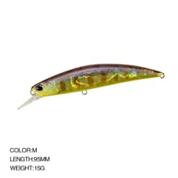 Minnow Lure Spearheadd Ryuki 95S Wobbler for Trolling 9.5cm 15g Bass Fishing Bait Wobbler Long Sinking Trolling Jerkbait Pesca
