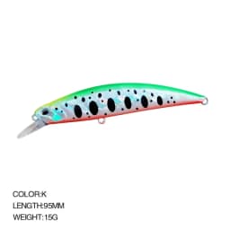 Minnow Lure Spearheadd Ryuki 95S Wobbler for Trolling 9.5cm 15g Bass Fishing Bait Wobbler Long Sinking Trolling Jerkbait Pesca