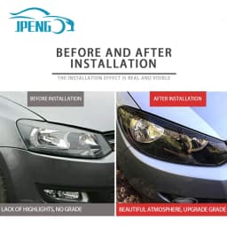 Fit For VW 2010 2011 2012 2013 2014 2015 2016 2017 2Pcs Polo Mk5 6R Headlamp Eyebrow Eyelid Cover Decorative Trim Accessories