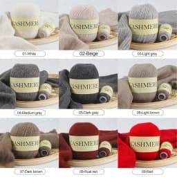 QJH 50+20g Cashmere Yarn Knitting Hand-knitted High-grade Worsted Woolen Wool for Cardigan Hat Sweater Mongolian Cashmere Thread
