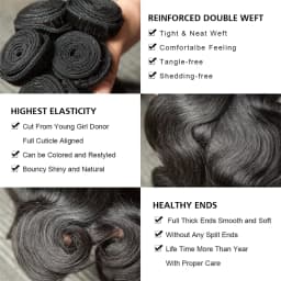 Body Wave Human Hair Bundles Natural Black Brazilian Remy Hair Straight 2/3/4 Bundles Human Hair Extensions For Women