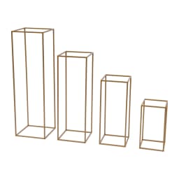 4Pcs Wedding Flower Stand Set, Gold Metal Column Rack Floor Geometric Display Stand Wedding Centerpieces Party Prop Decor Holder