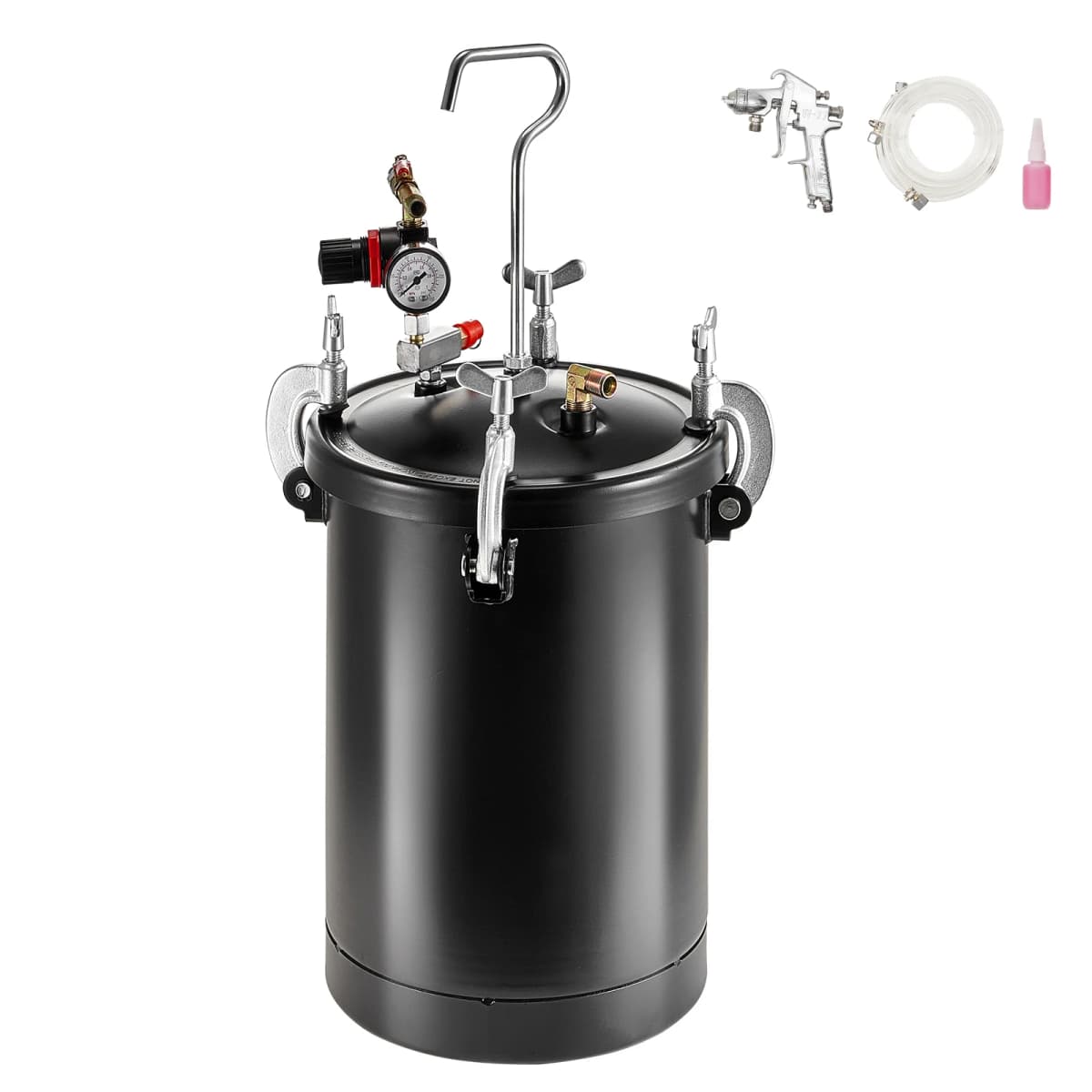 SucceBuy Spray Paint Pressure Pot 15L Pressure Pot Tank 60psi Adjustale Pressure Steel Pressure Pot Paint Tank Spray Gun Hose