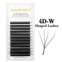 MASSCAKU 3D 4D 5D6D W Shape Eyelashes Clover Bloom Handmade Premade Natural Soft Light Lashes Items Fake Lash