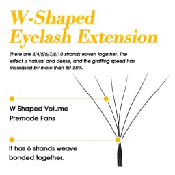 MASSCAKU 3D 4D 5D6D W Shape Eyelashes Clover Bloom Handmade Premade Natural Soft Light Lashes Items Fake Lash