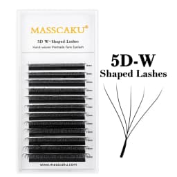 MASSCAKU 3D 4D 5D6D W Shape Eyelashes Clover Bloom Handmade Premade Natural Soft Light Lashes Items Fake Lash