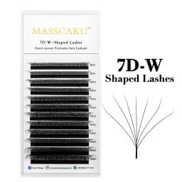 MASSCAKU 3D 4D 5D6D W Shape Eyelashes Clover Bloom Handmade Premade Natural Soft Light Lashes Items Fake Lash