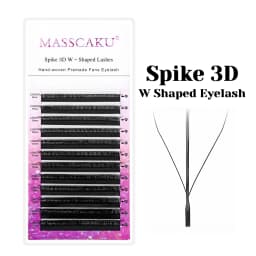 MASSCAKU 3D 4D 5D6D W Shape Eyelashes Clover Bloom Handmade Premade Natural Soft Light Lashes Items Fake Lash
