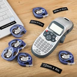 91200 91331 Compatible for Dymo Letra Tag Plastic Tape 12mm*4m Black on White LT 91331 12267 LT 91201 12267 for LT-100H LT-100
