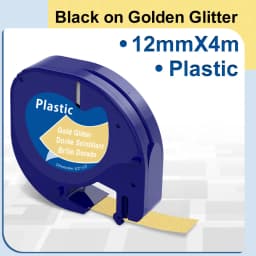 91200 91331 Compatible for Dymo Letra Tag Plastic Tape 12mm*4m Black on White LT 91331 12267 LT 91201 12267 for LT-100H LT-100