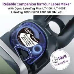 91200 91331 Compatible for Dymo Letra Tag Plastic Tape 12mm*4m Black on White LT 91331 12267 LT 91201 12267 for LT-100H LT-100