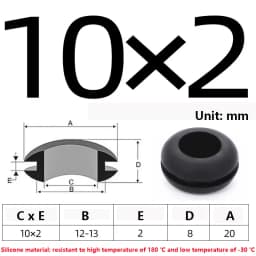 High Temperature Resistant Silicone Double-sided Protective Coil Snap in Ring Grommet Insulation Over Hole Plug With Card Slot
