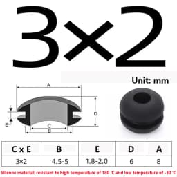 High Temperature Resistant Silicone Double-sided Protective Coil Snap in Ring Grommet Insulation Over Hole Plug With Card Slot