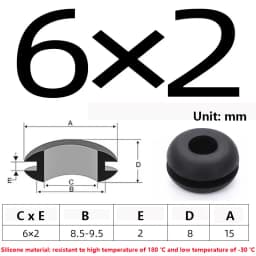 High Temperature Resistant Silicone Double-sided Protective Coil Snap in Ring Grommet Insulation Over Hole Plug With Card Slot