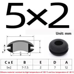 High Temperature Resistant Silicone Double-sided Protective Coil Snap in Ring Grommet Insulation Over Hole Plug With Card Slot