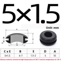 High Temperature Resistant Silicone Double-sided Protective Coil Snap in Ring Grommet Insulation Over Hole Plug With Card Slot