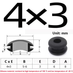 High Temperature Resistant Silicone Double-sided Protective Coil Snap in Ring Grommet Insulation Over Hole Plug With Card Slot