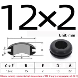 High Temperature Resistant Silicone Double-sided Protective Coil Snap in Ring Grommet Insulation Over Hole Plug With Card Slot
