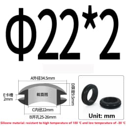 High Temperature Resistant Silicone Double-sided Protective Coil Snap in Ring Grommet Insulation Over Hole Plug With Card Slot