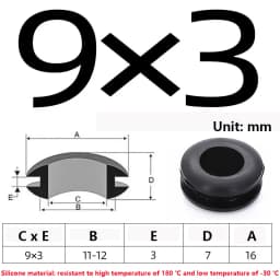 High Temperature Resistant Silicone Double-sided Protective Coil Snap in Ring Grommet Insulation Over Hole Plug With Card Slot