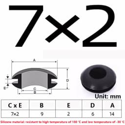 High Temperature Resistant Silicone Double-sided Protective Coil Snap in Ring Grommet Insulation Over Hole Plug With Card Slot