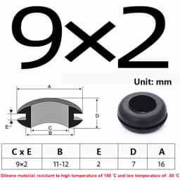 High Temperature Resistant Silicone Double-sided Protective Coil Snap in Ring Grommet Insulation Over Hole Plug With Card Slot