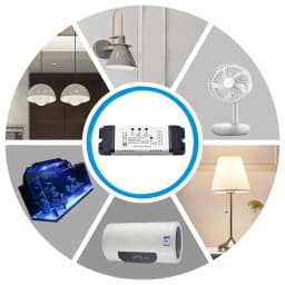 Wifi Smart Home Module Relay Switch 2CH AC DC 220V 7-32V Remote Control 433Receiver Works with Tuya Smartlife Alexa Google Home