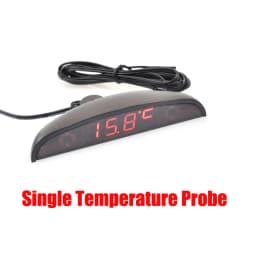 White Red Blue Green 12-24V Moon Type Thermometer Voltmeter Clock LED Display Car Dashboard Clock Dual Temperature Sensor